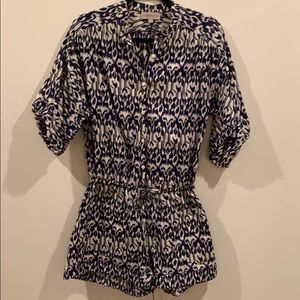 Batik print shorts romper